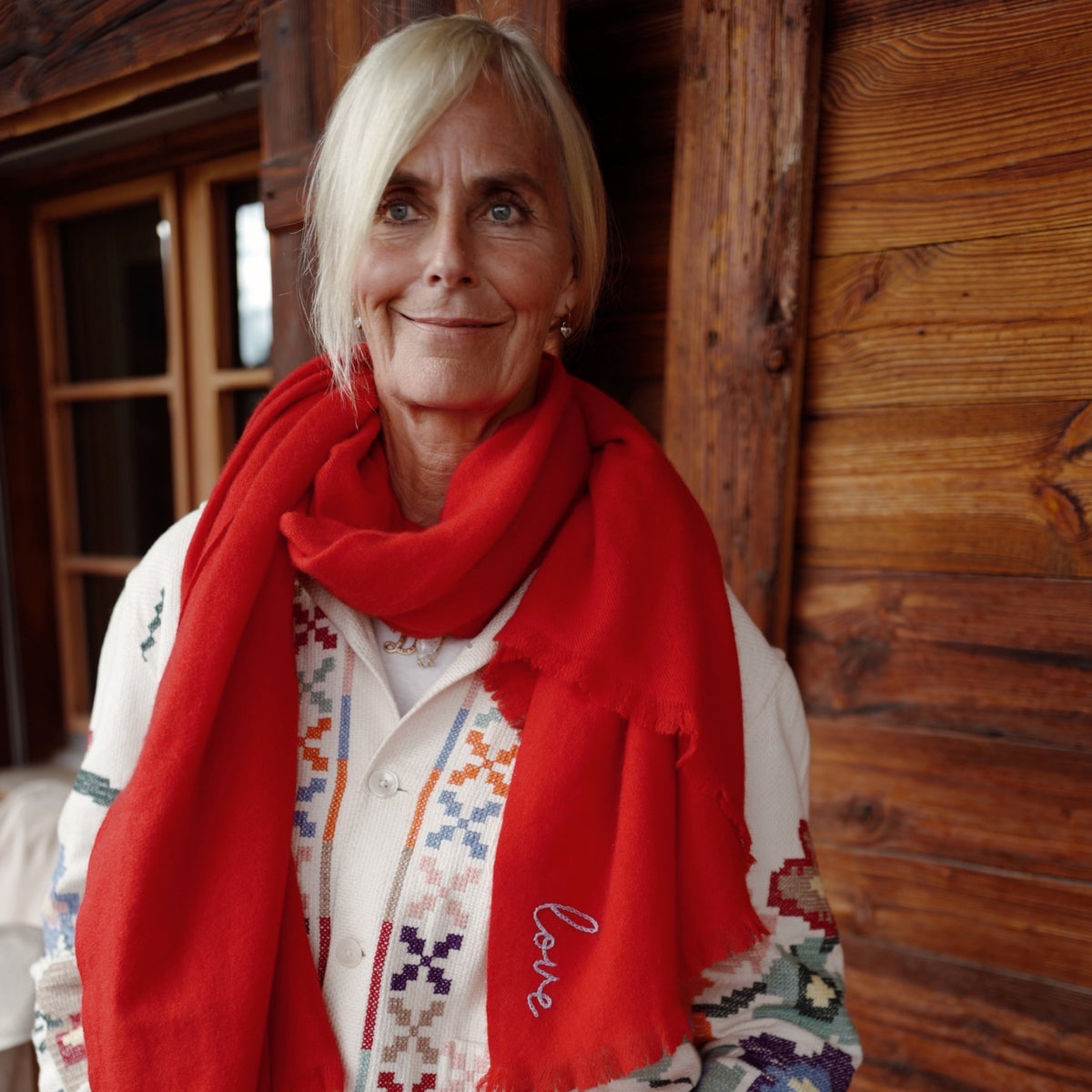 DD Red Cashmere Scarf