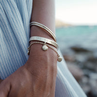 Gold Trio Scallop Shell Chain Bracelet