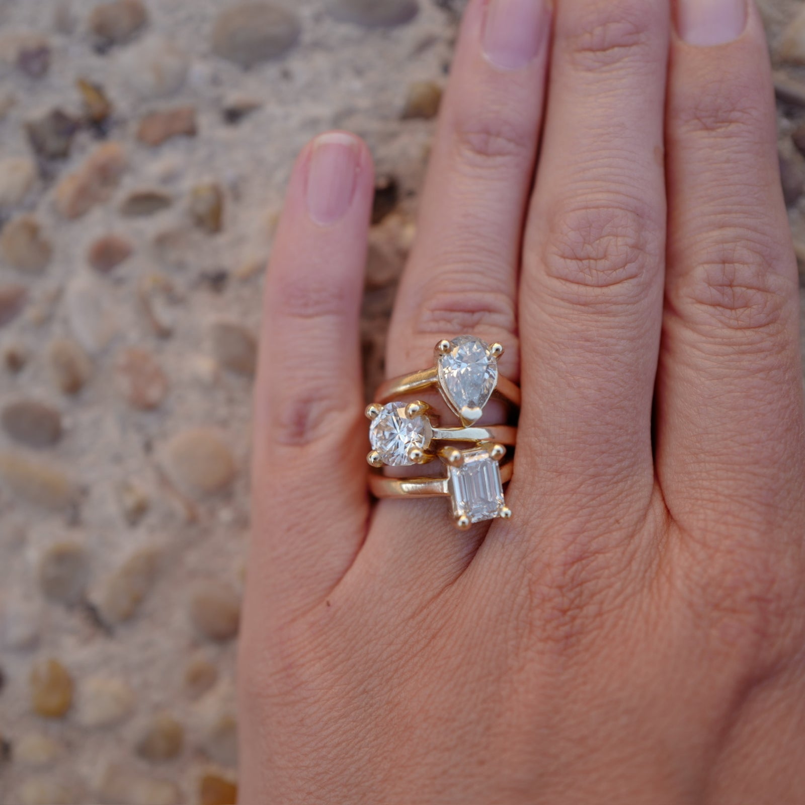 'The Muse' 18ct Gold Pear 2ct Lab Grown Diamond Claw Engagement Ring