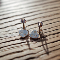 Gold Diamond Midnight Keeper's Heart Earring Charms