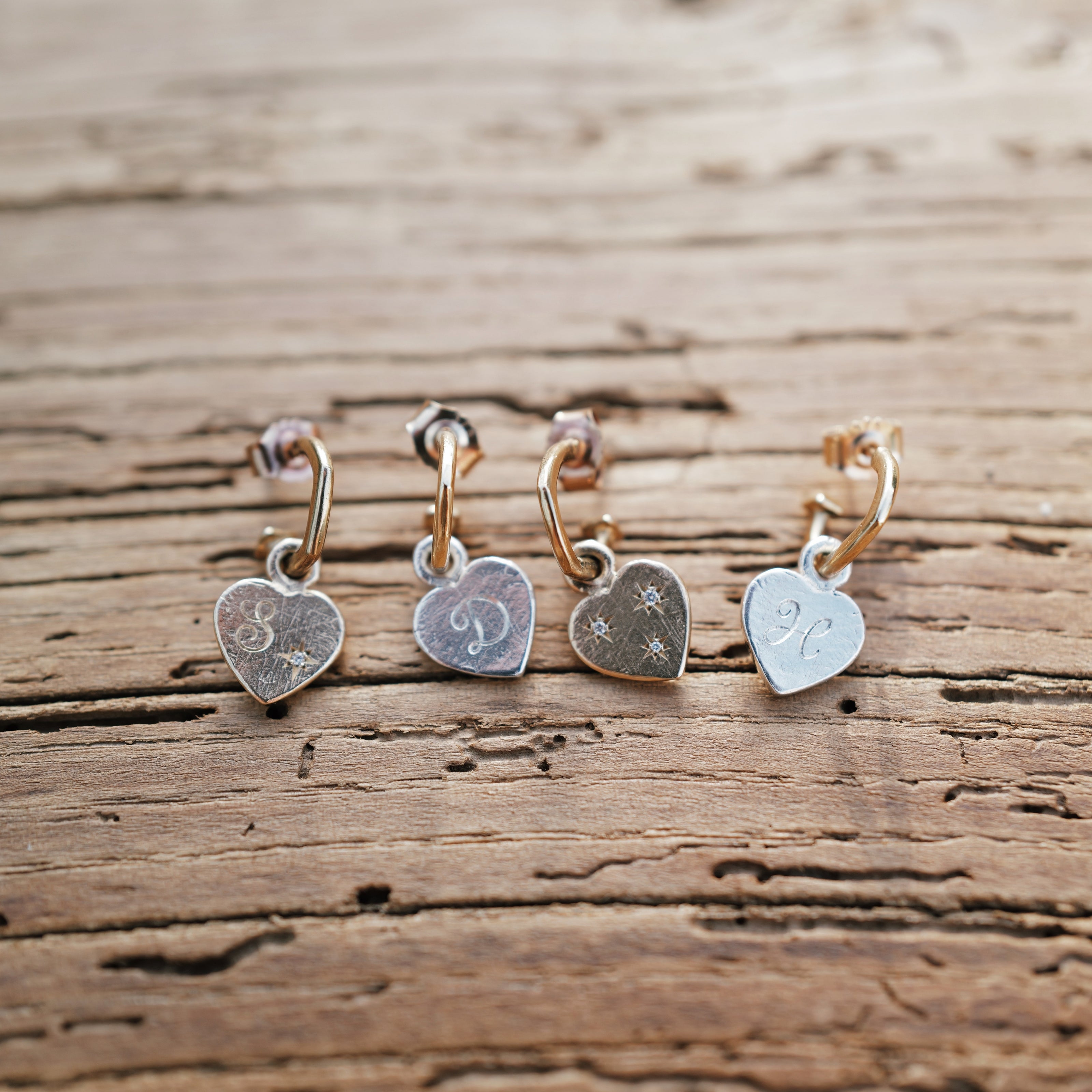 Silver Keeper's Heart Earring Charms