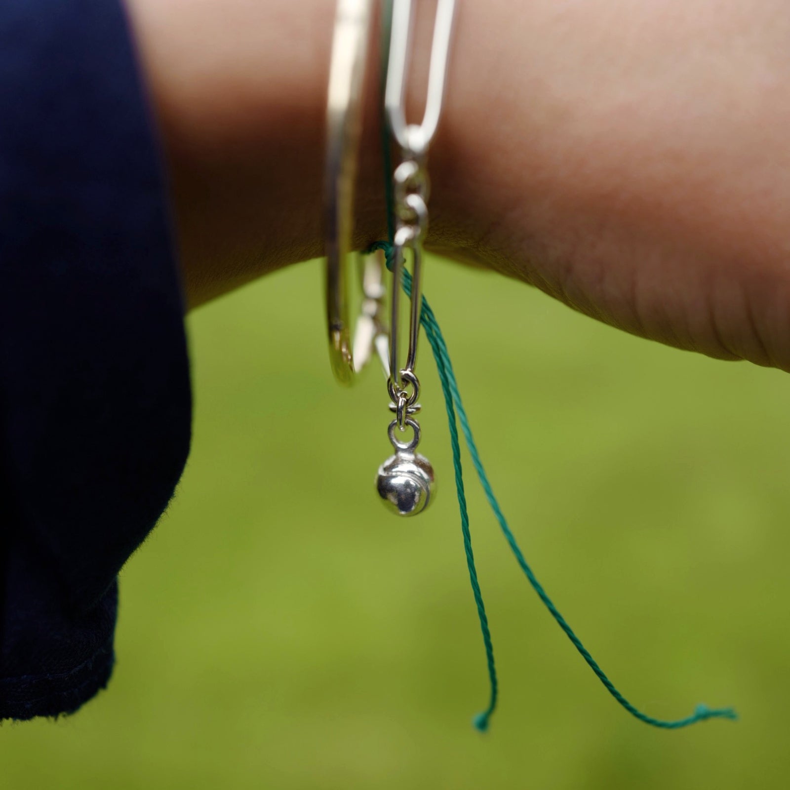 Silver DD Tennis Ball Chain Bracelet