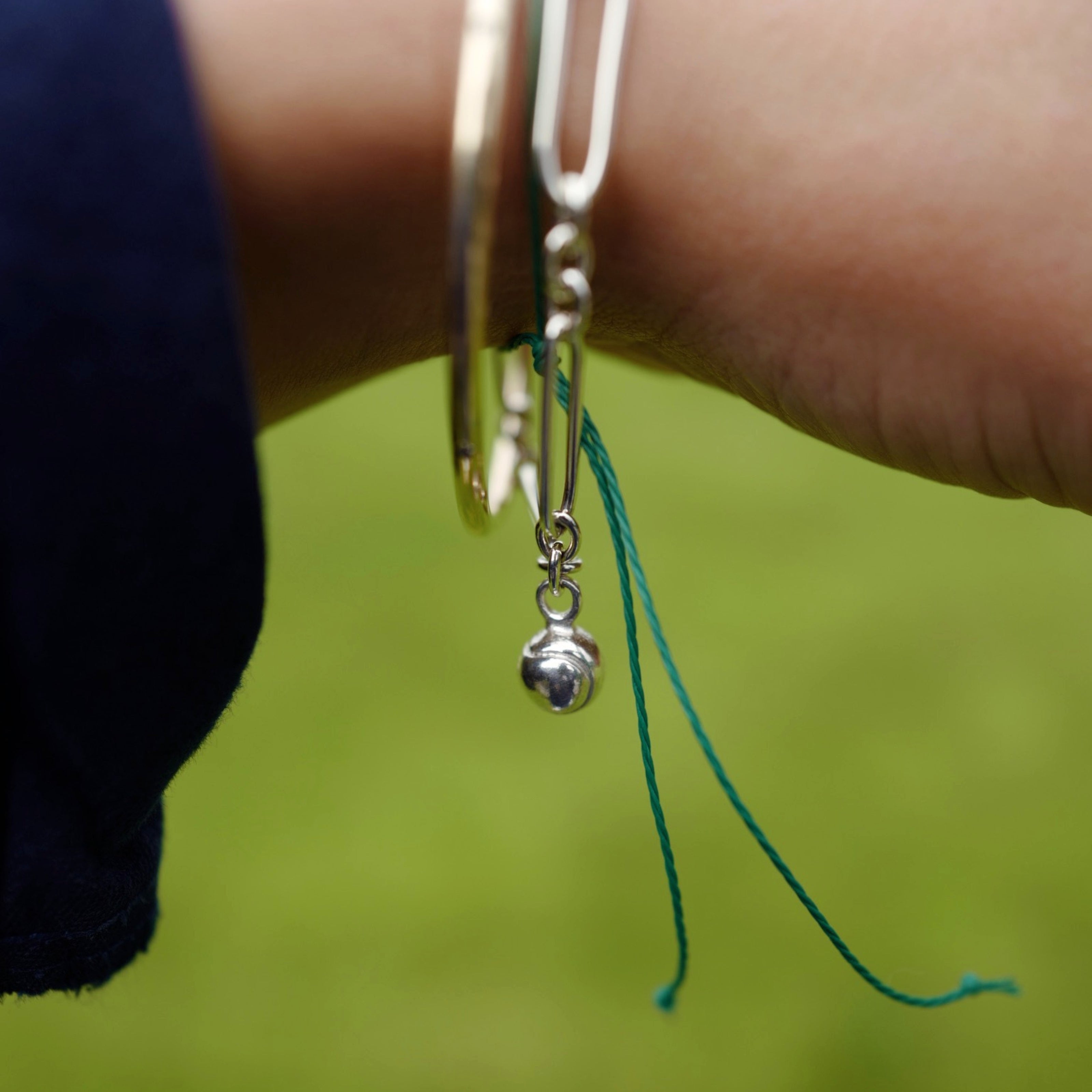 Silver DD Tennis Ball Chain Bracelet