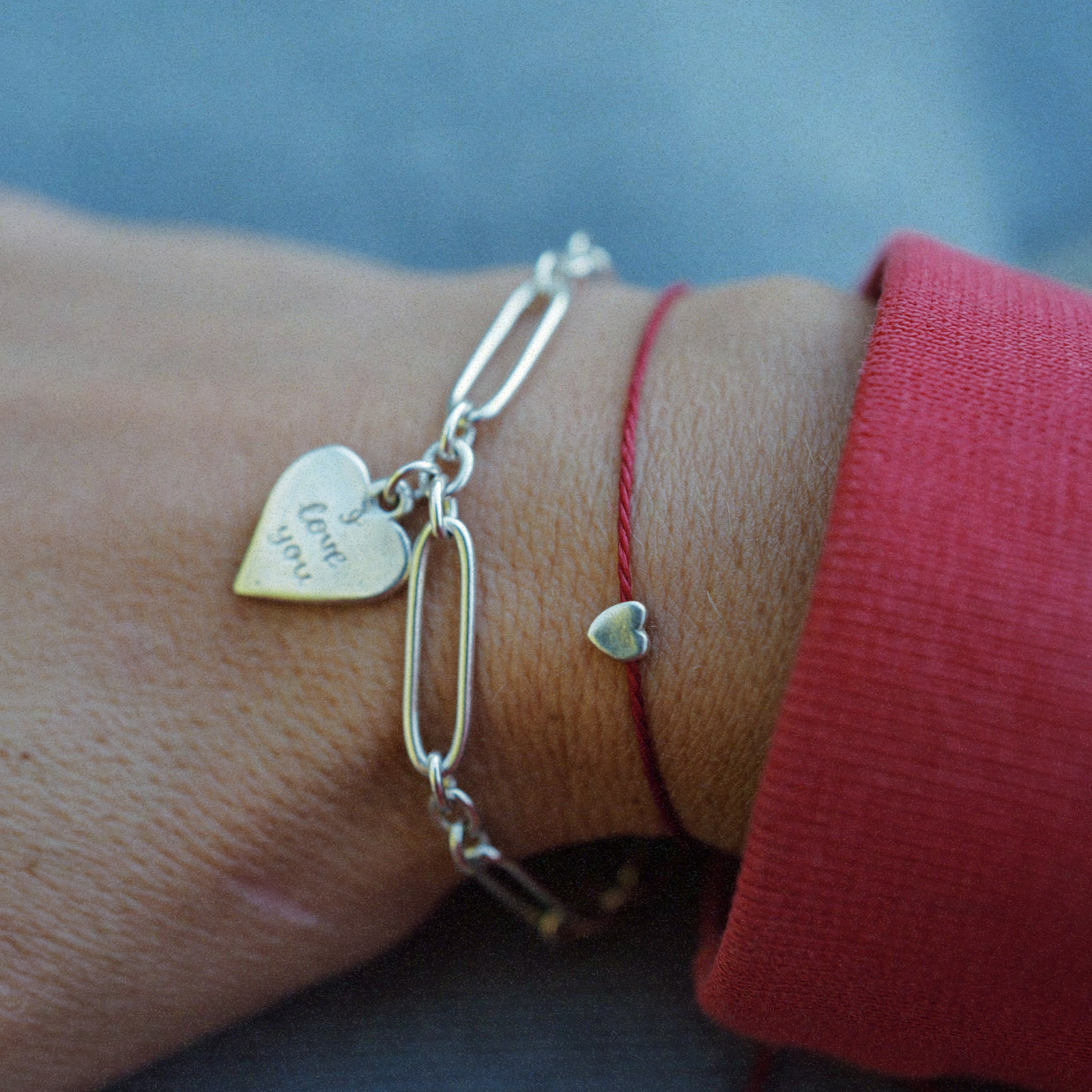 Silver 'I Love You' Love Token Bracelet