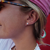 Silver Mini Pearl Stud Earrings