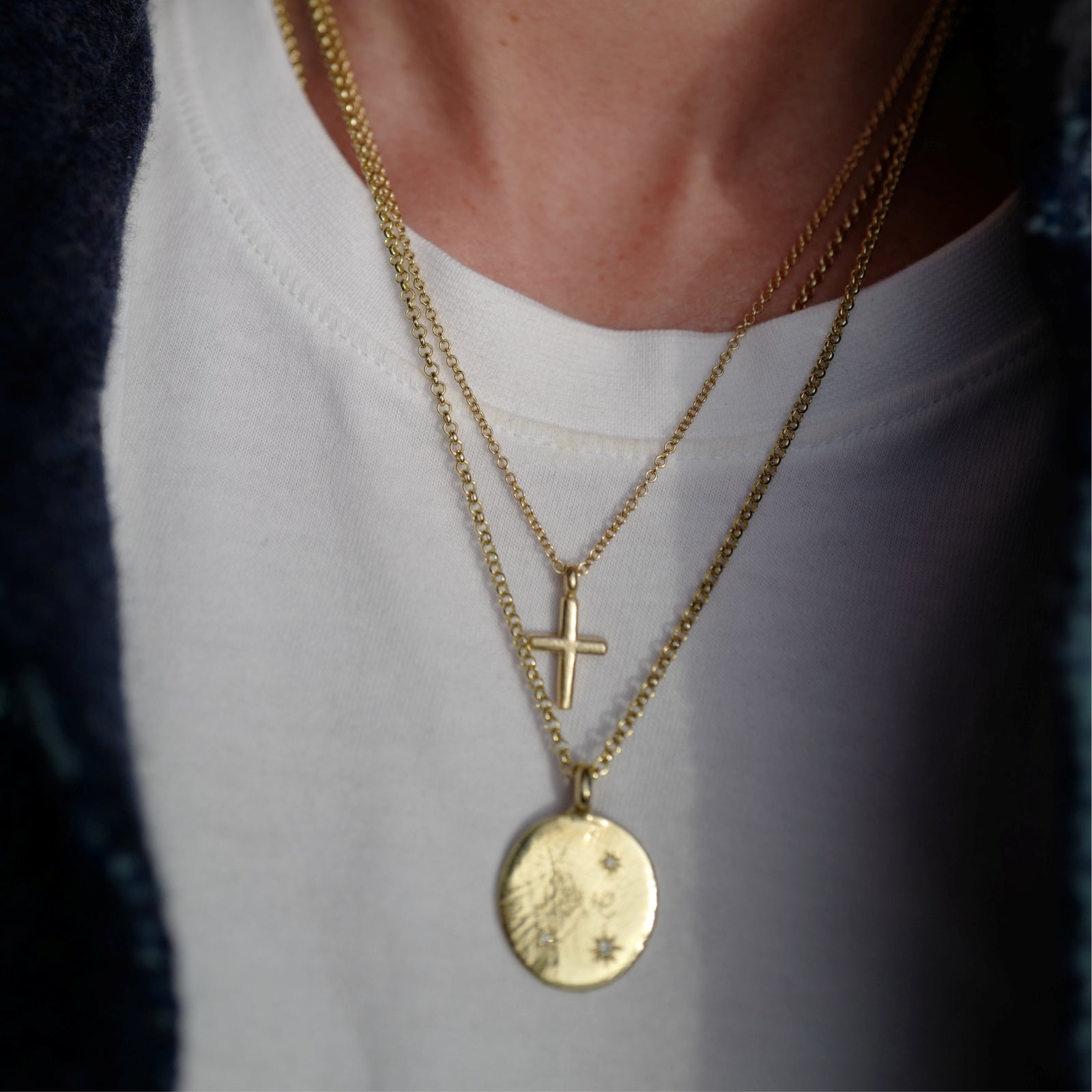 Gold Mini Cross Necklace