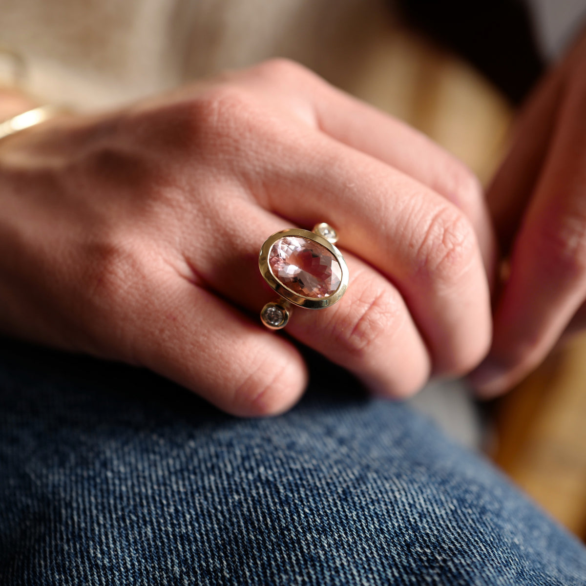 ROSETTE Gold Morganite & Diamond Ring