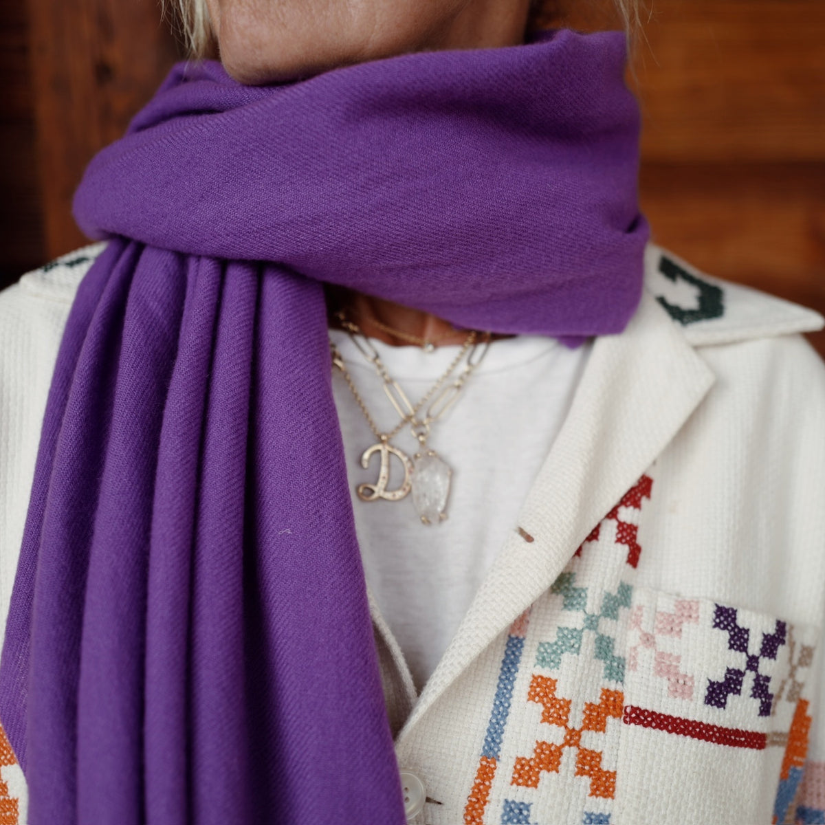 DD Purple Cashmere Scarf