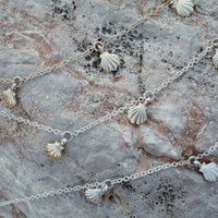 Silver & Gold Trio Scallop Shell Necklace