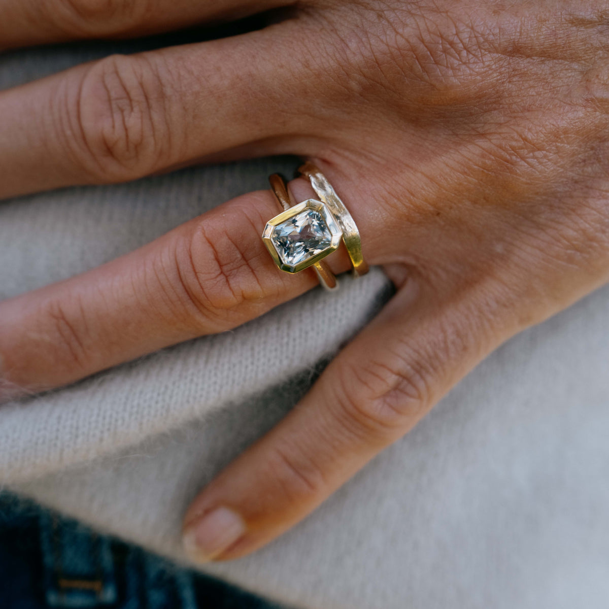LUMIRA Gold White Sapphire Ring