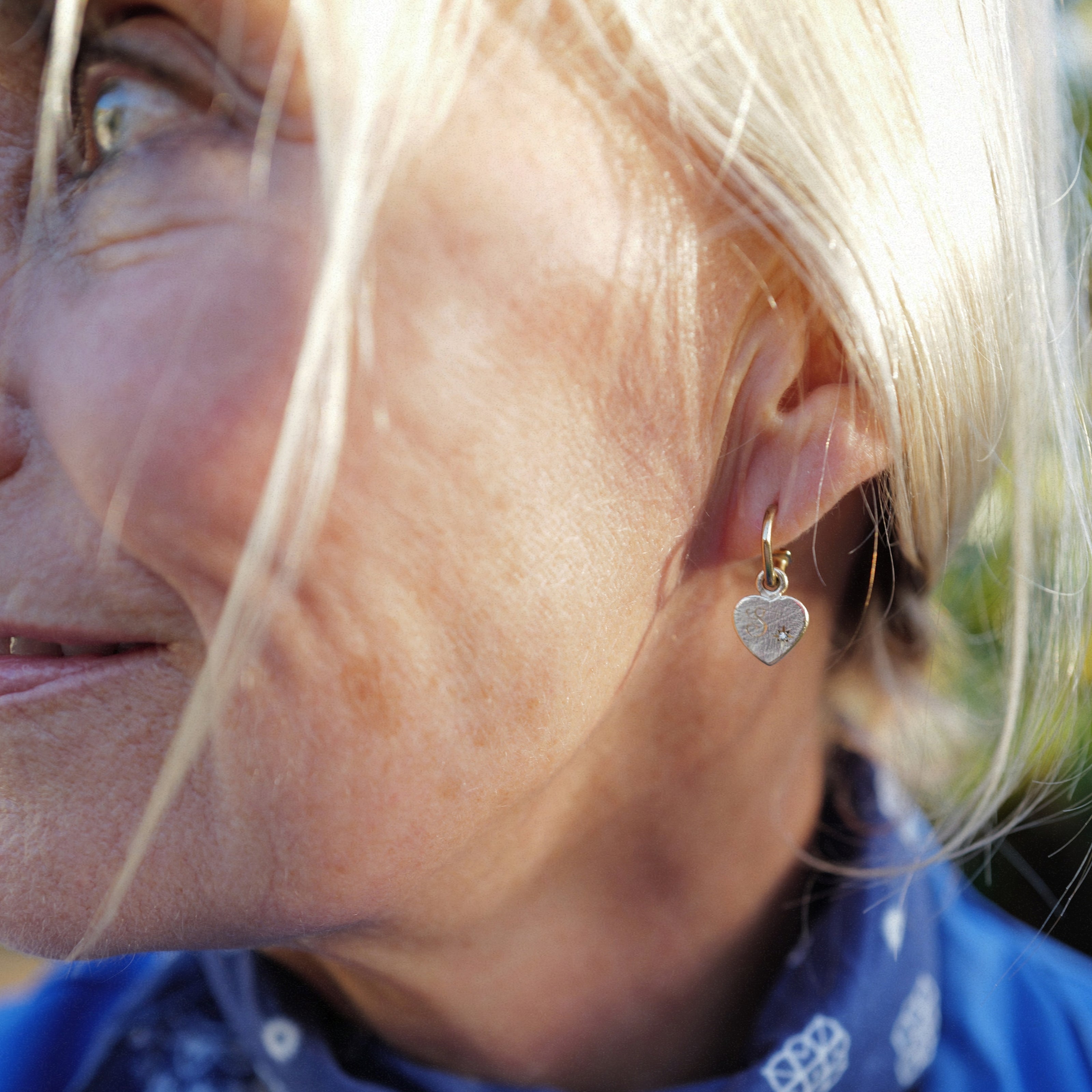 Silver Diamond Midnight Keeper's Heart Earring Charms