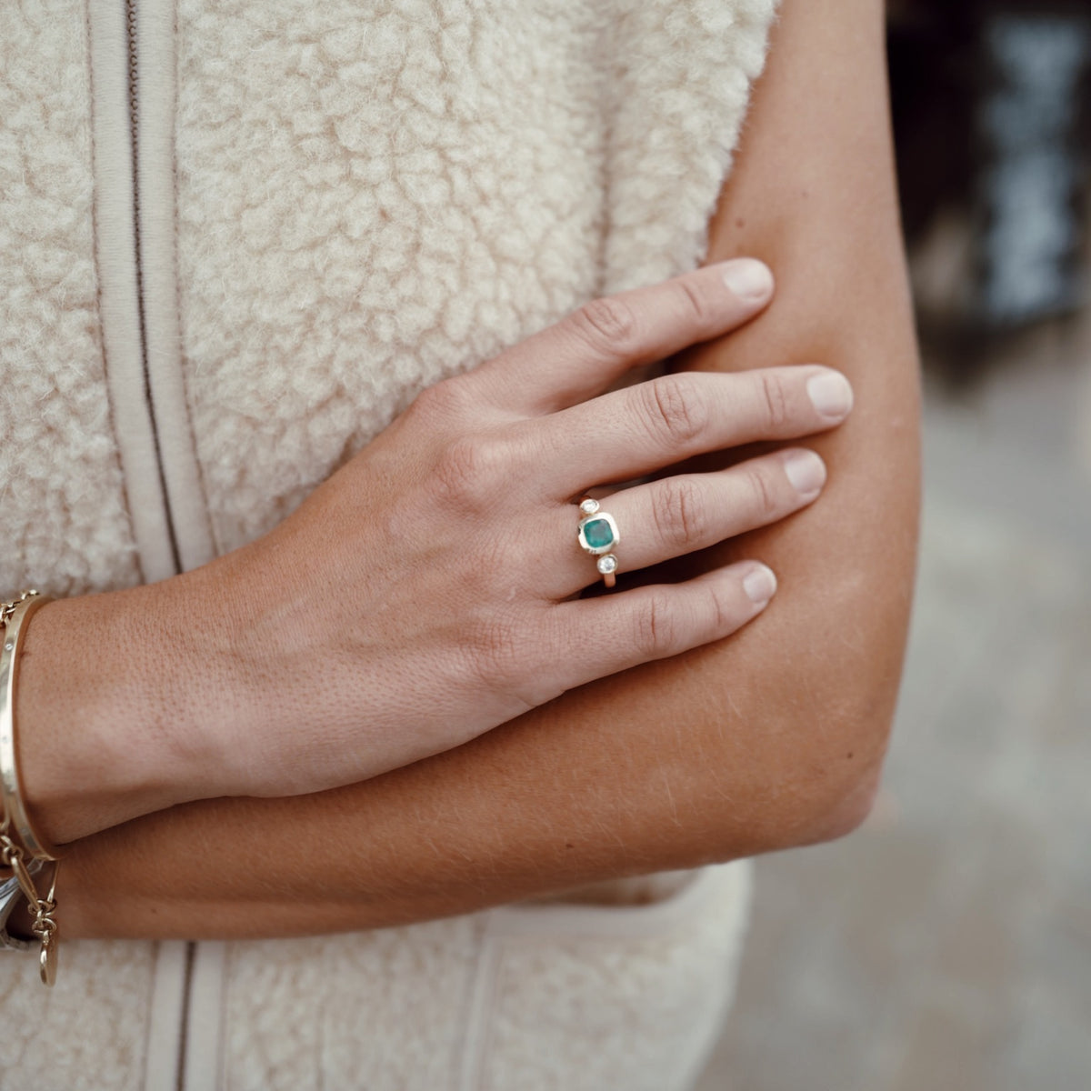 VERDELLA Gold Emerald & Diamond Ring