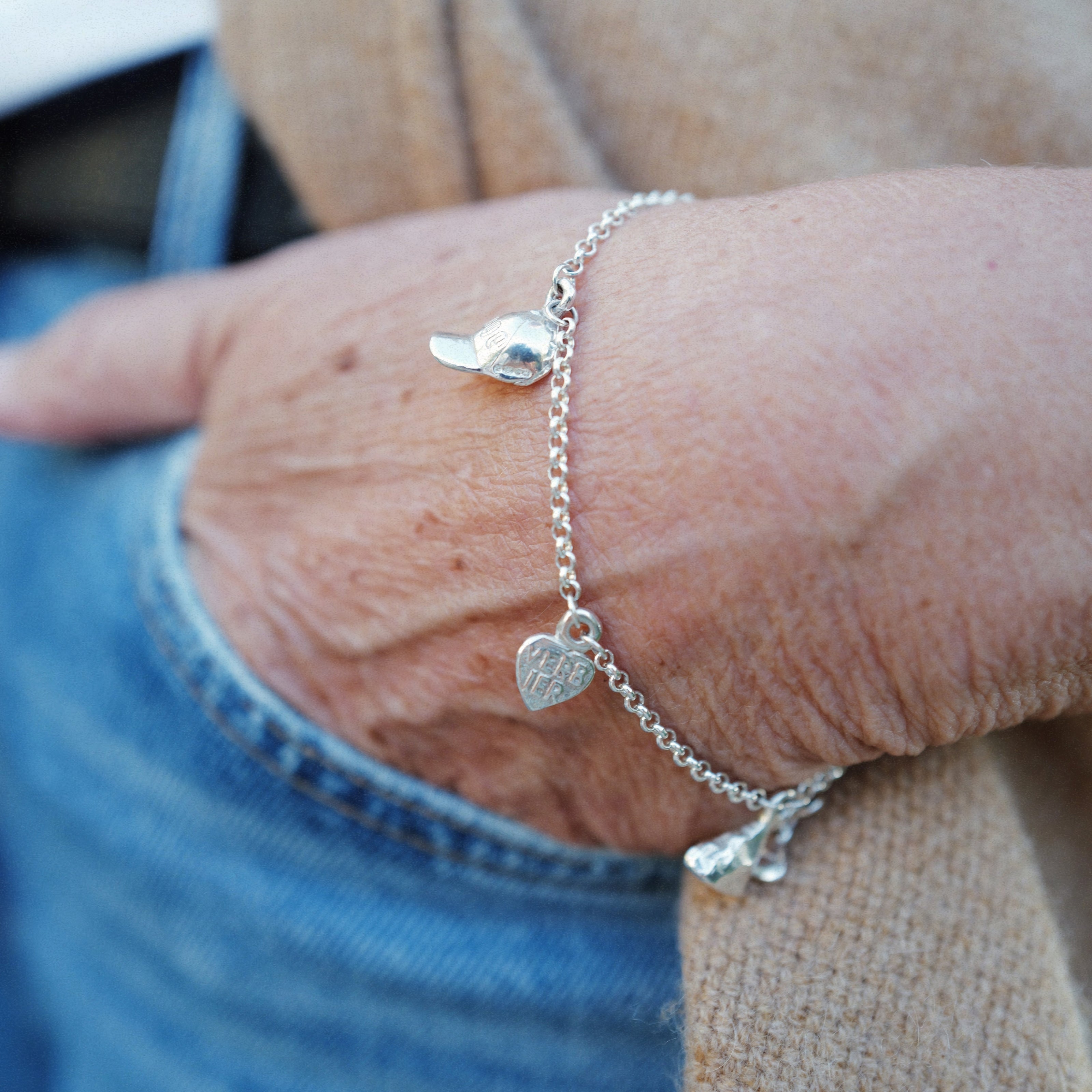 Silver Verbier Charm Bracelet