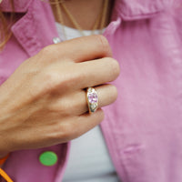 CALLAIA Gold Pink Sapphire & Diamond Ring