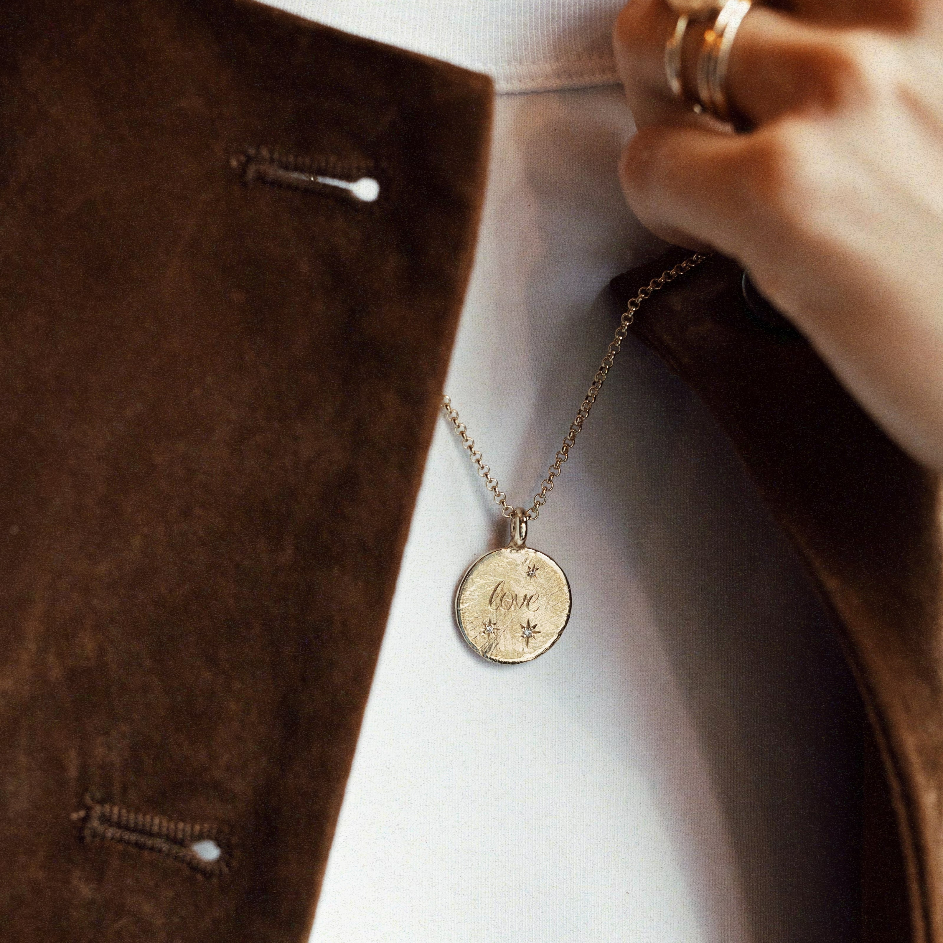 Gold Trio Diamond Midnight Moon Necklace