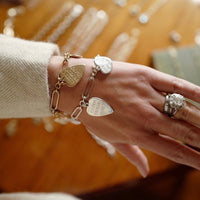 Gold Heart Token Bracelet