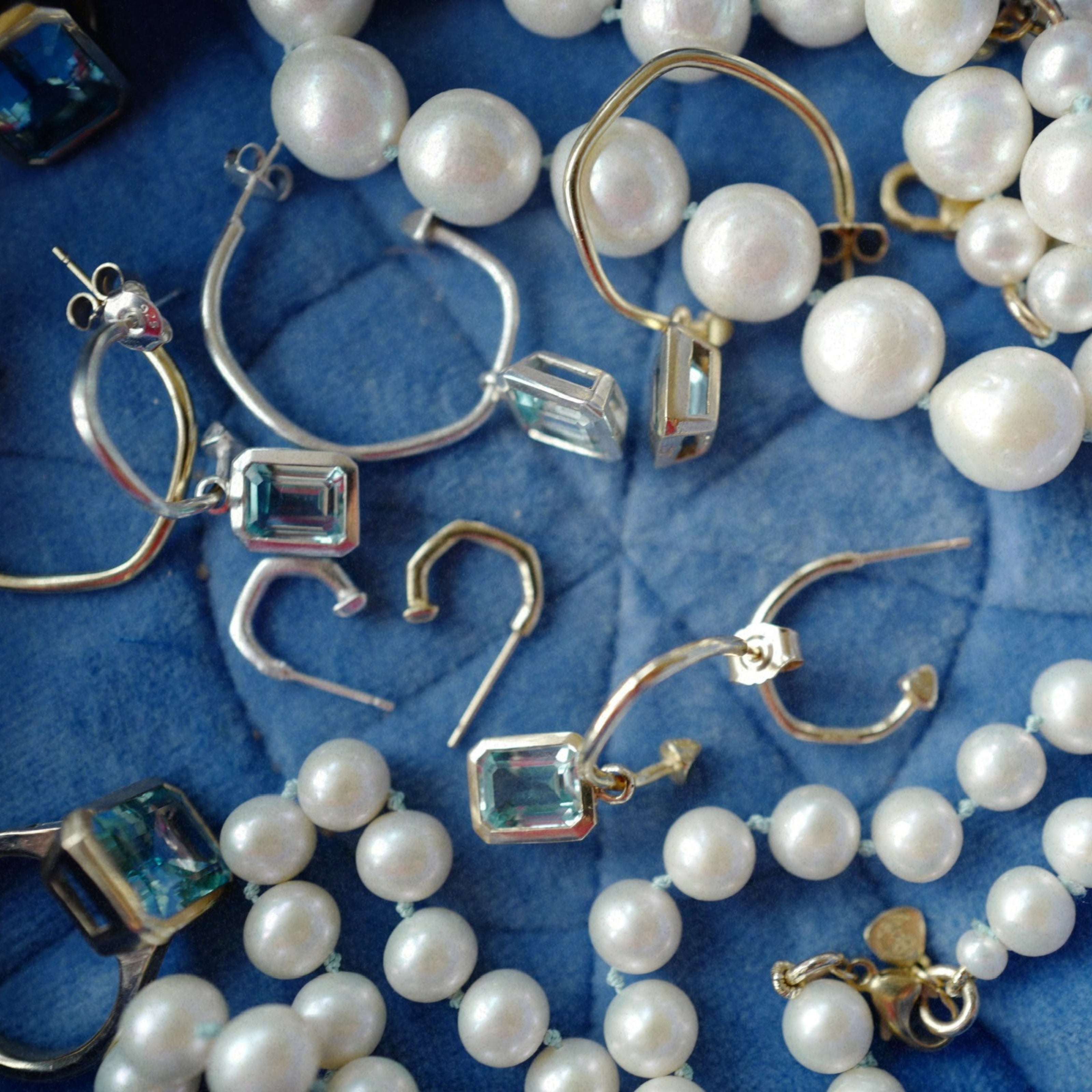 Silver Juno Blue Topaz Earring Charms