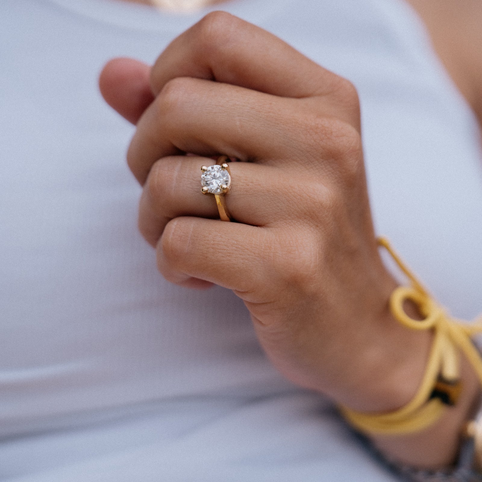 'The Eternity' 18ct Gold Round 2ct Lab Grown Diamond Claw Engagement Ring
