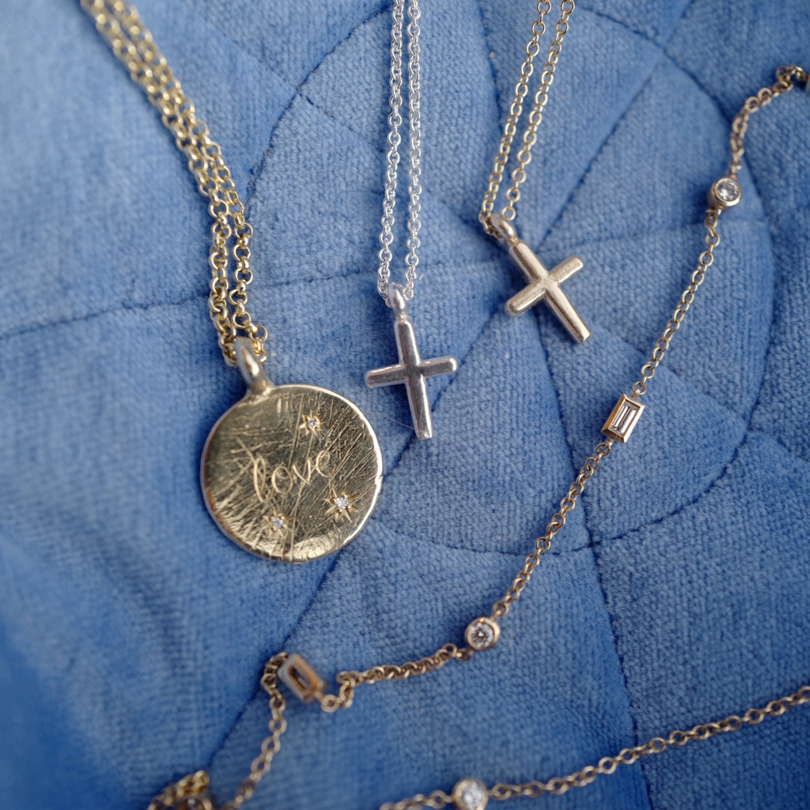 Gold Mini Cross Necklace