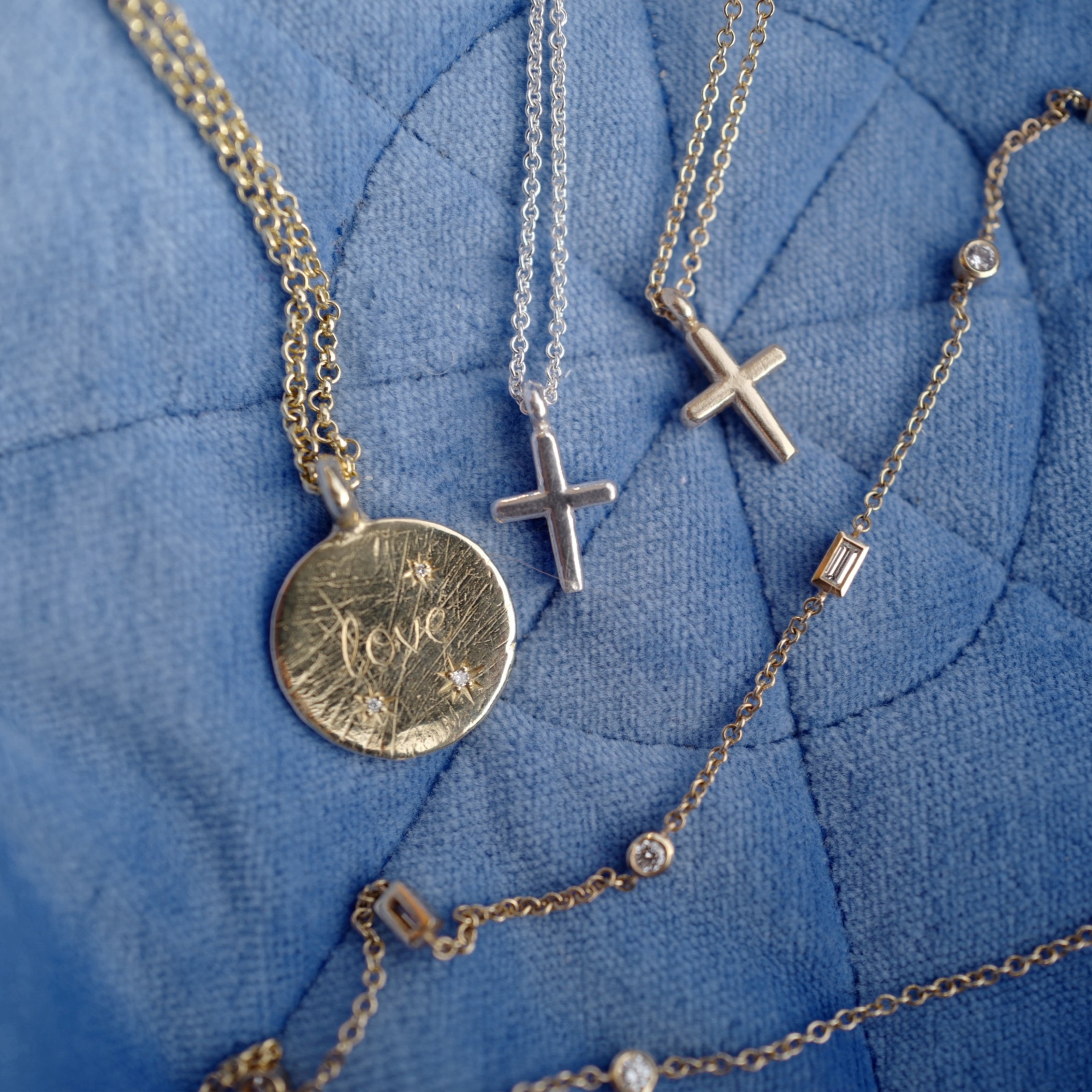 Gold Mini Cross Necklace