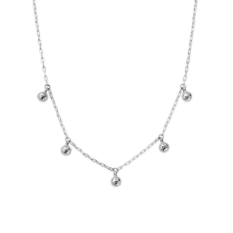 Silver Five DD Tennis Ball Necklace
