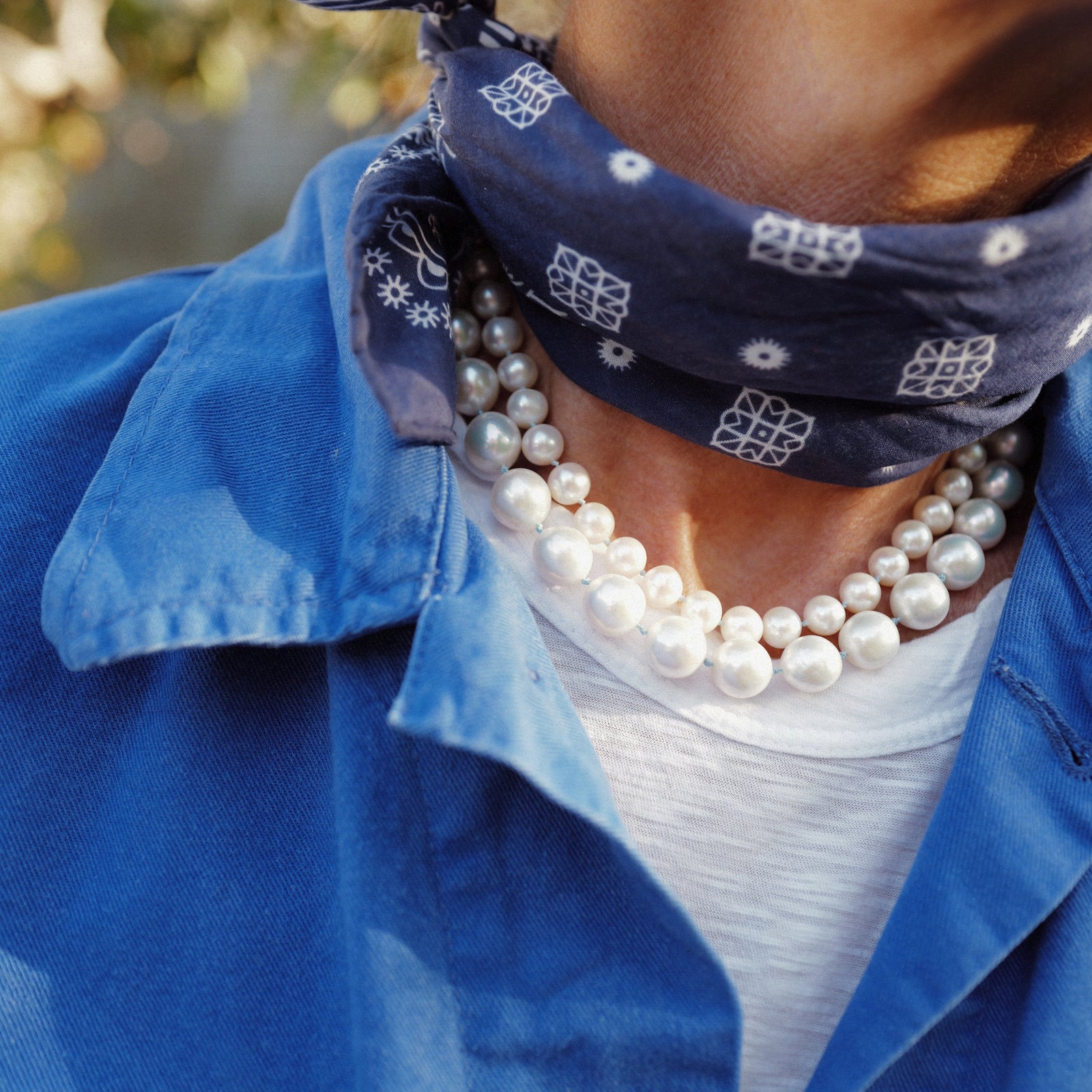 Silver Midi White Holiday Pearl Necklace