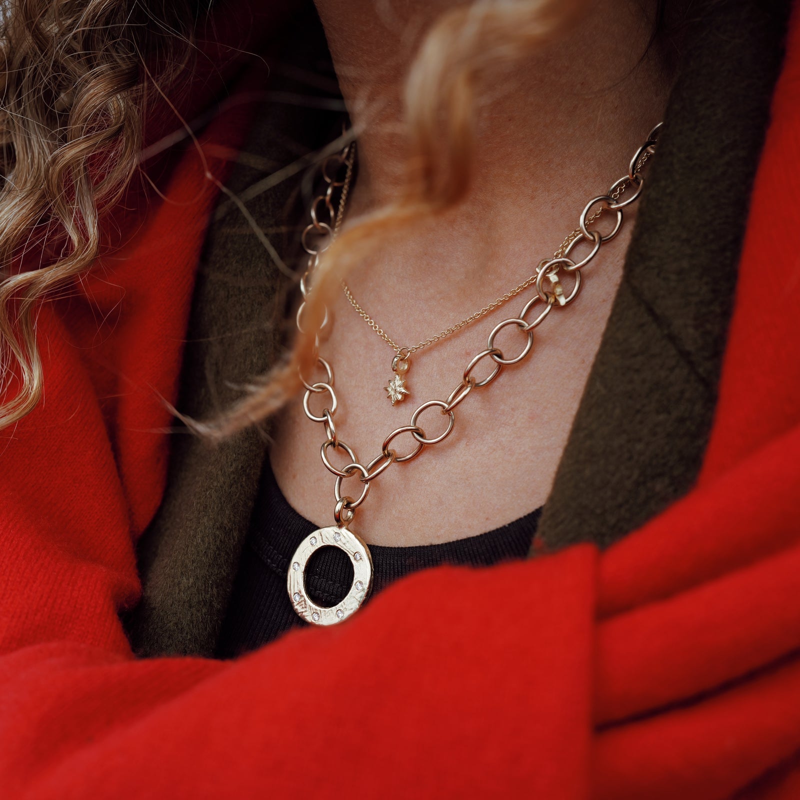 Gold Trio Baby North Star Necklace