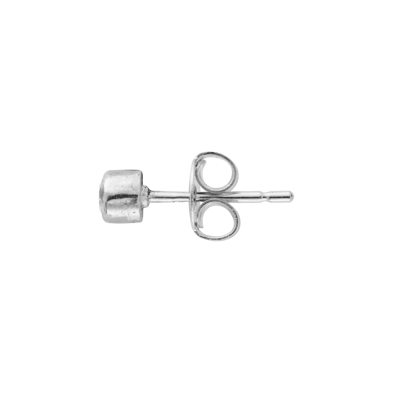 Silver Diamond 'Strength' Stud Earring