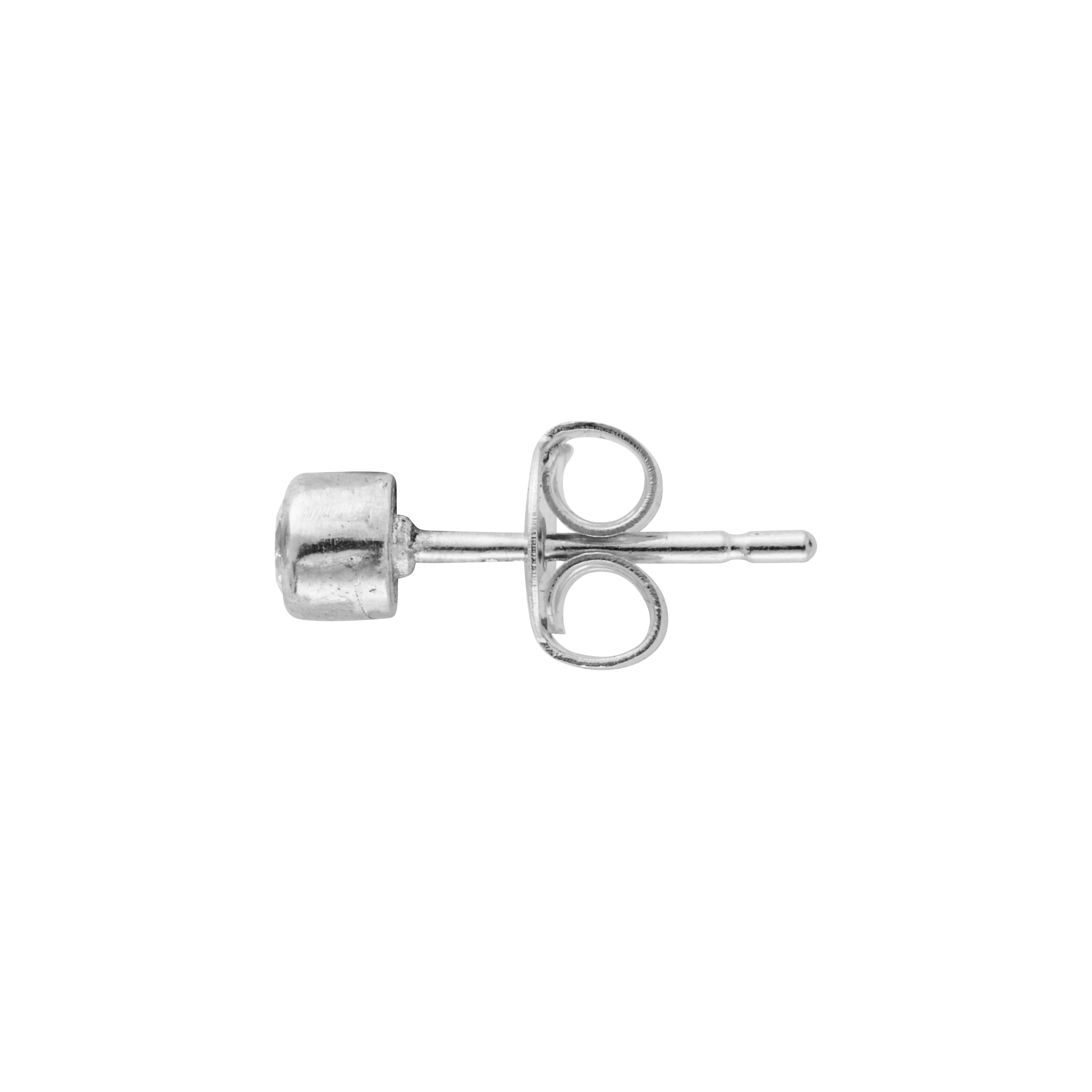 Silver Diamond 'Strength' Single Stud Earring