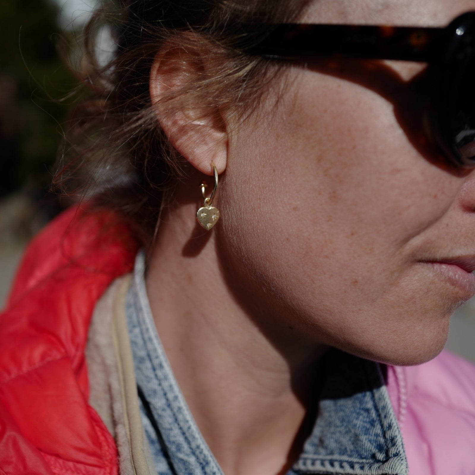 Gold Trio Diamond Midnight Keeper's Heart Earring Charms