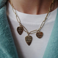 Gold Trio Heart Token Necklace