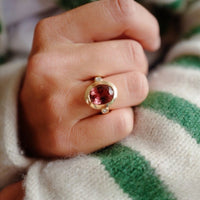RANA Gold Pink Tourmaline & Diamond Ring