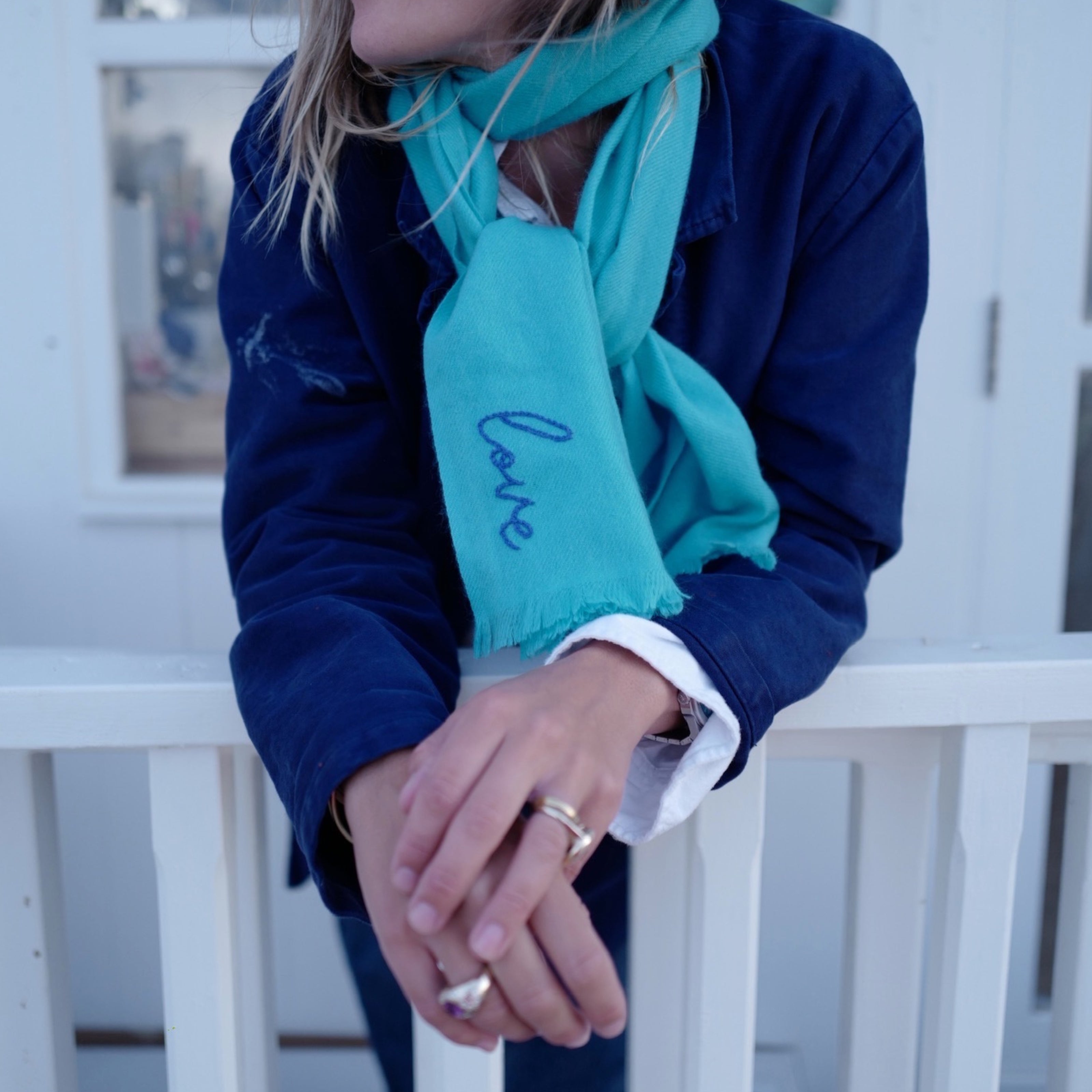 DD Turquoise Cashmere Scarf