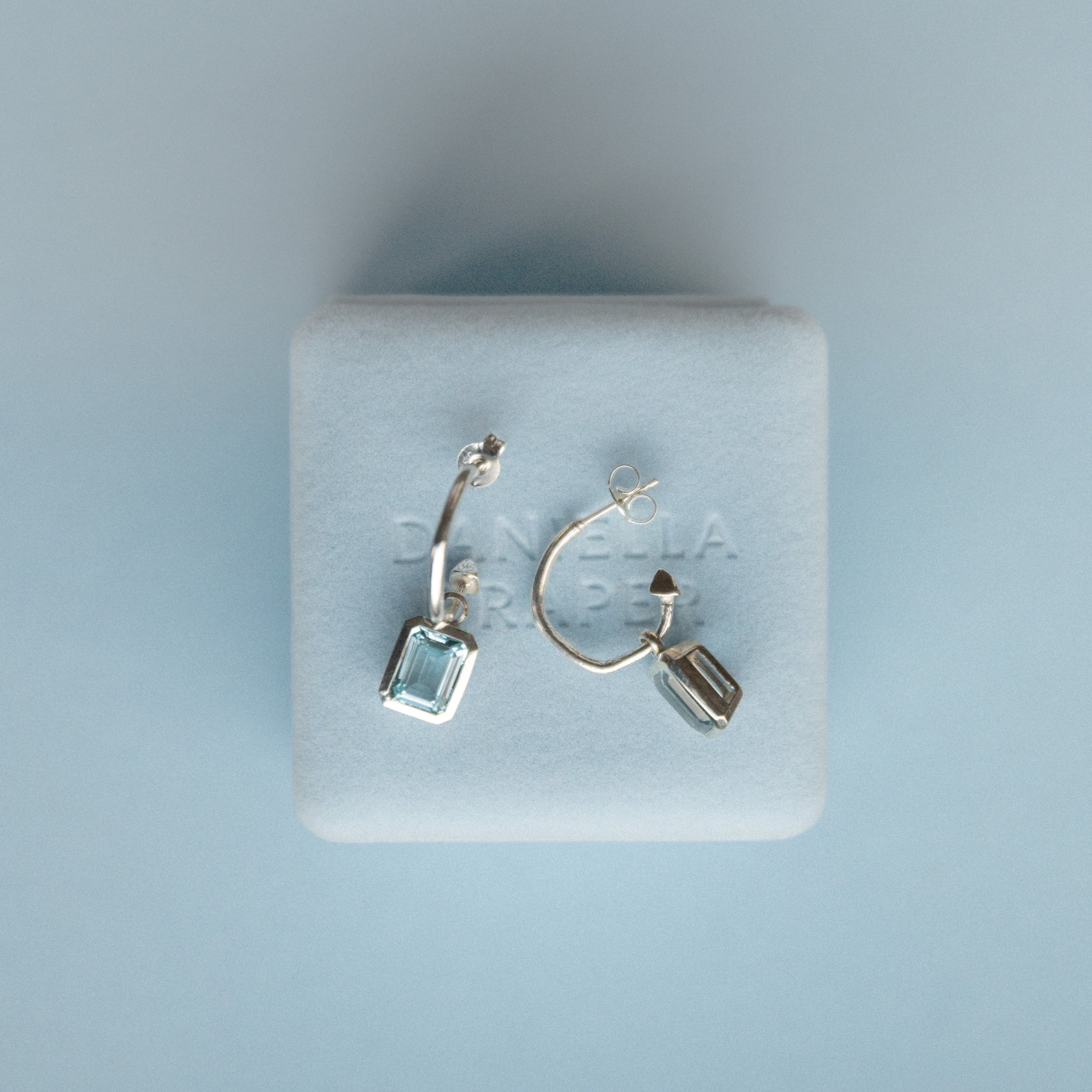 Silver Juno Blue Topaz Earring Charms