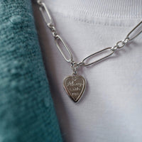 Silver 'Always With Me' Heart Token Necklace