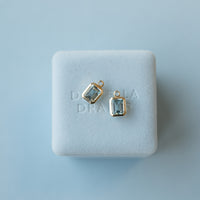 Gold Juno Blue Topaz Earring Charms