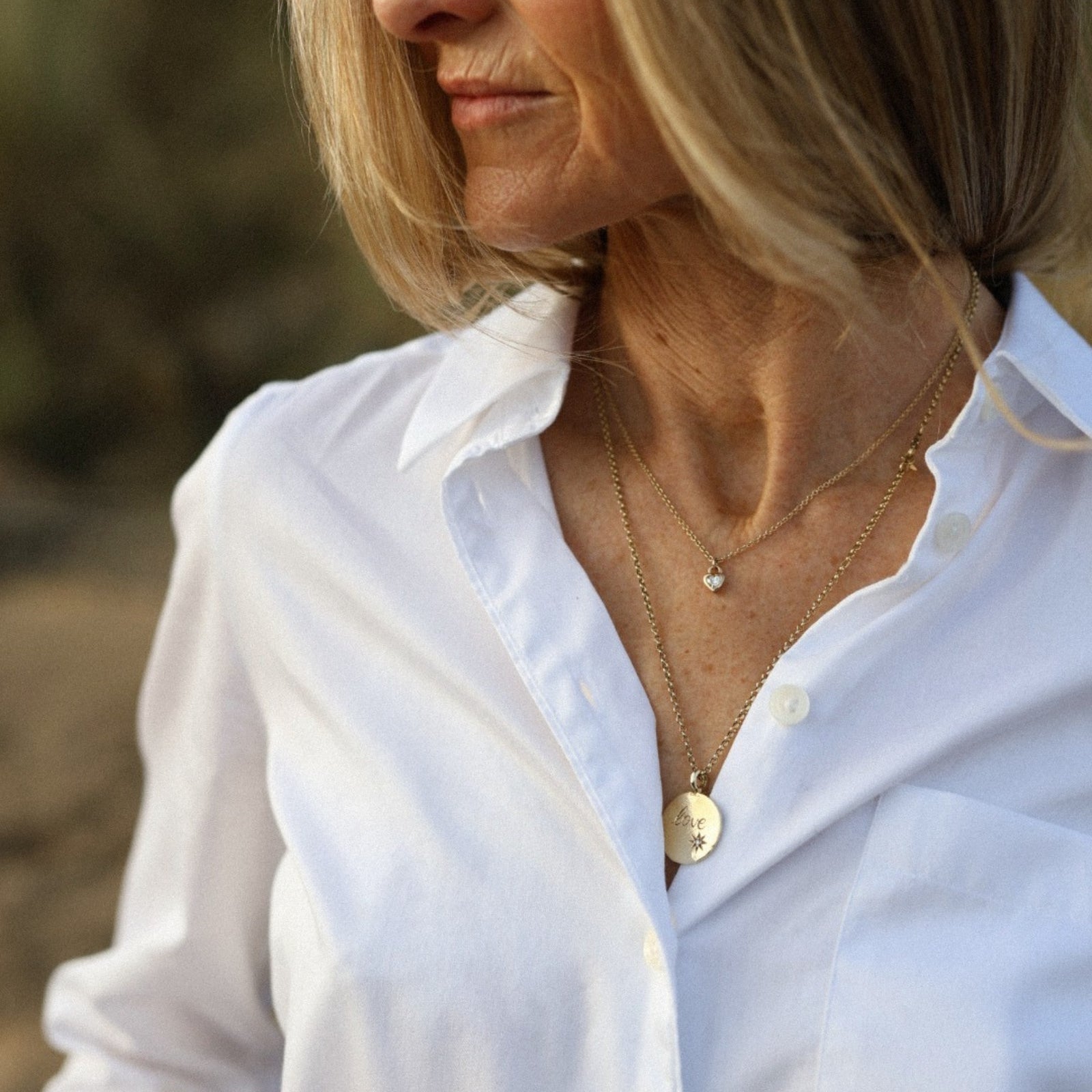 LIBI Gold Diamond Heart Necklace