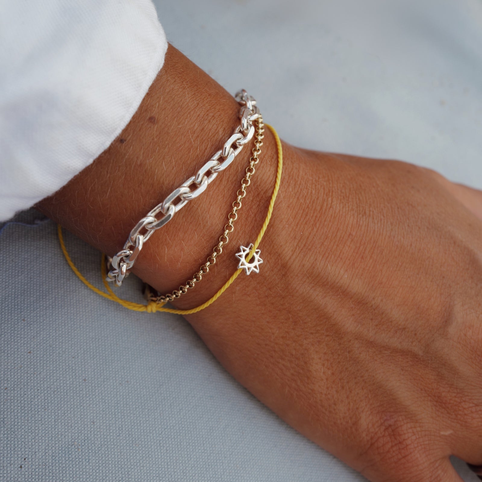 Silver Sunshine Cord Bracelet