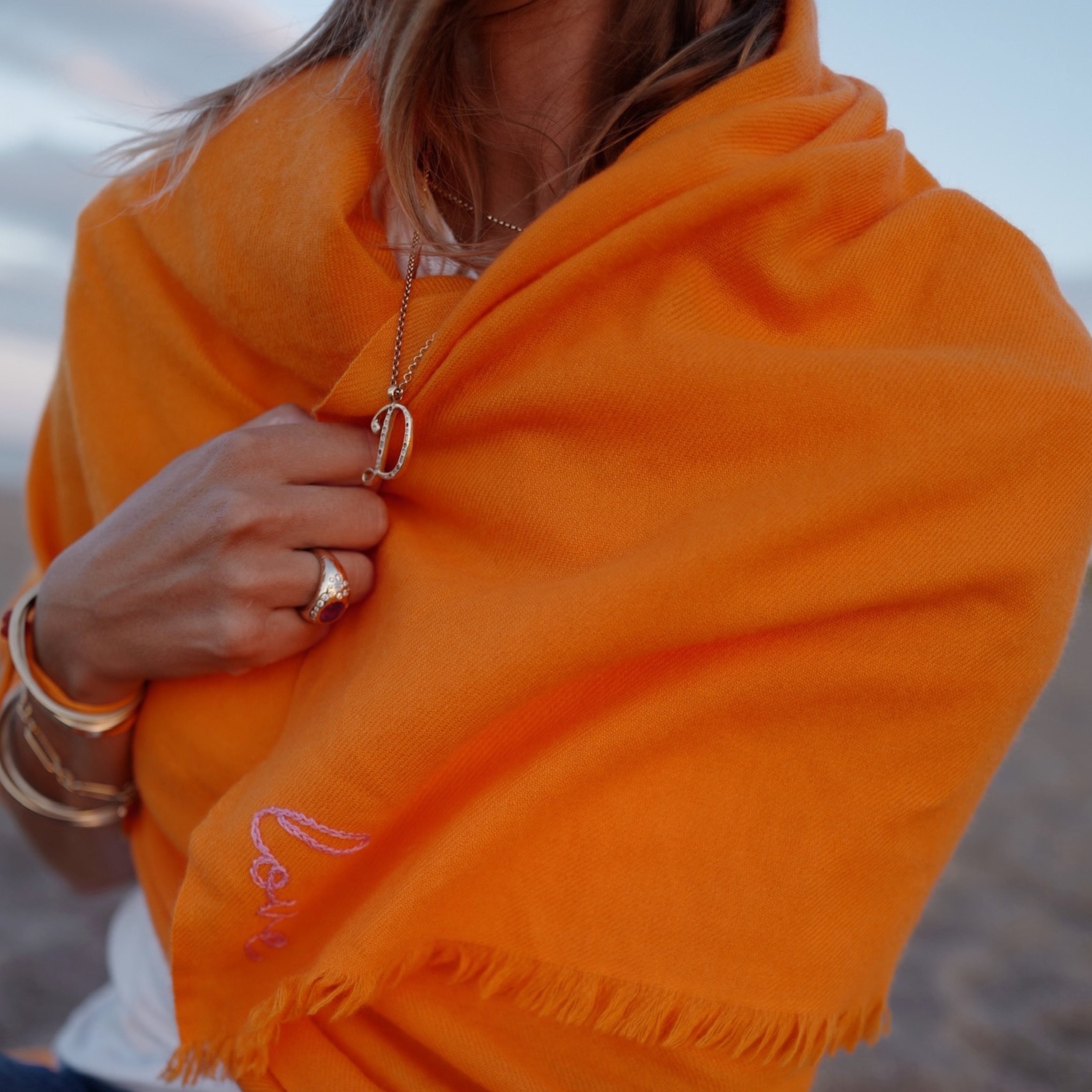DD Orange Cashmere Scarf