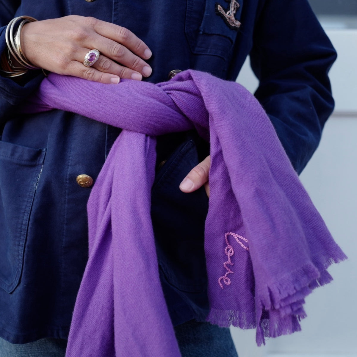 DD Purple Cashmere Scarf