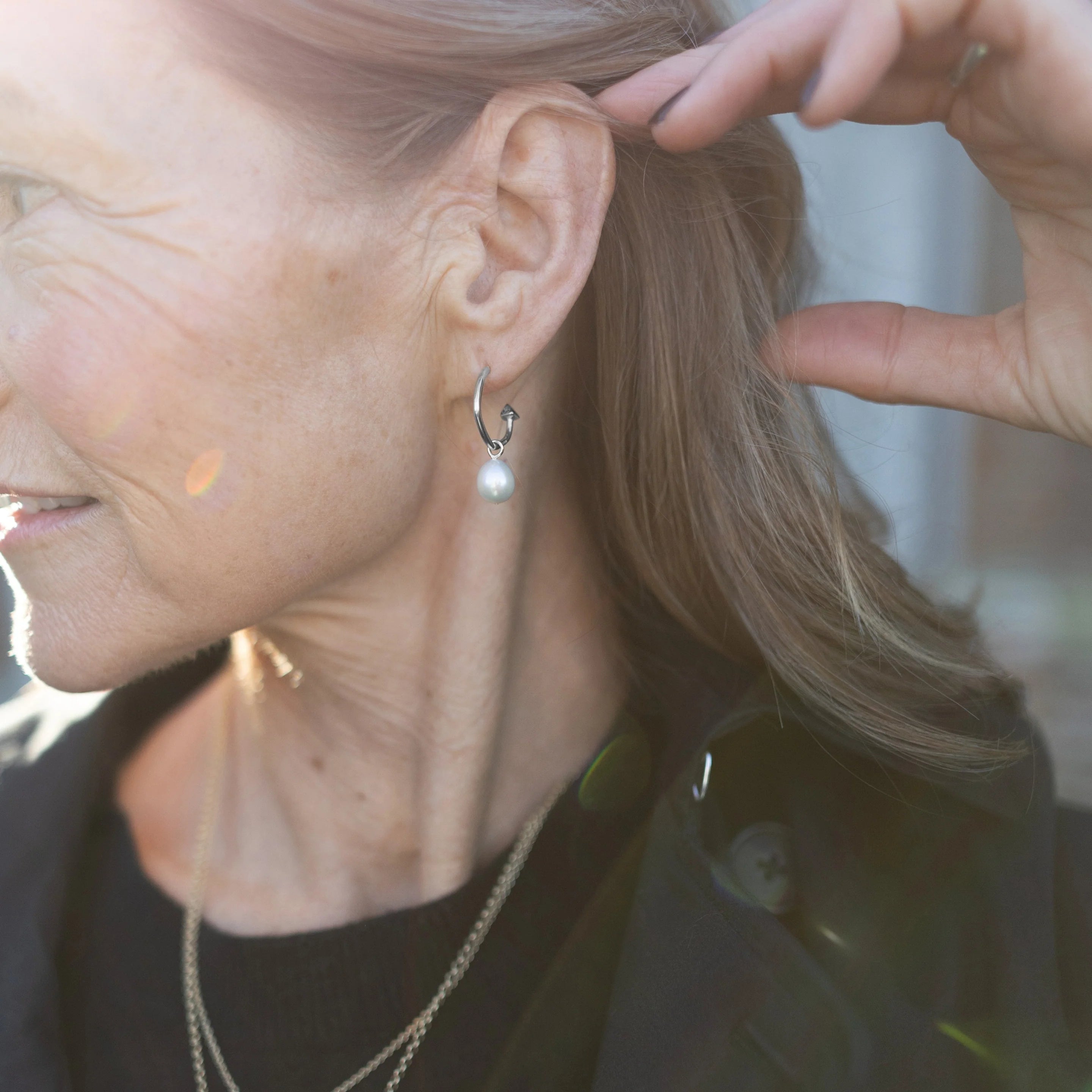 Silver Teardrop Pearl Gift Set