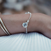 Silver Trio Scallop Shell Chain Bracelet
