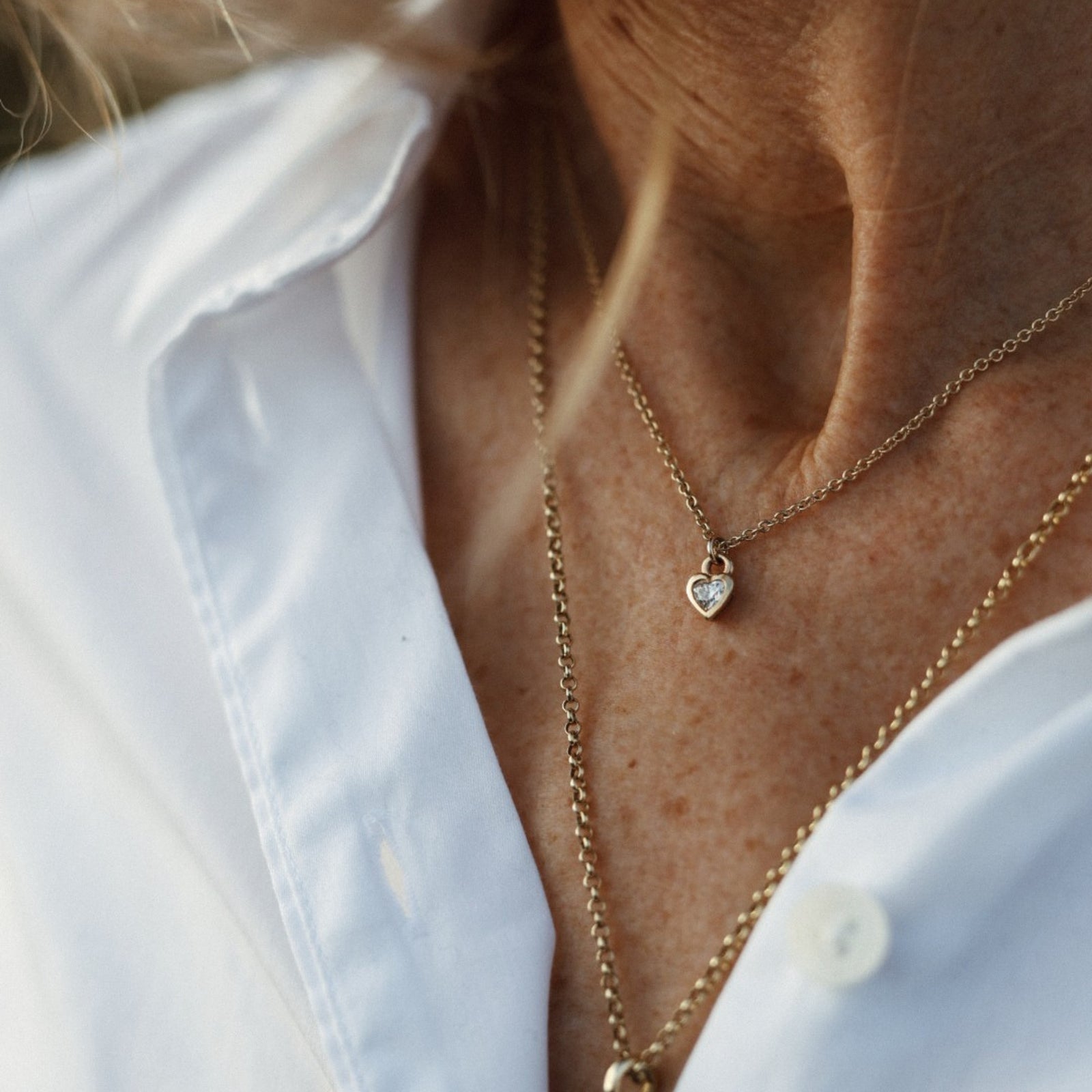 LIBI Gold Diamond Heart Necklace