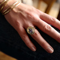 AZURAE Gold Blue Sapphire & Diamond Ring