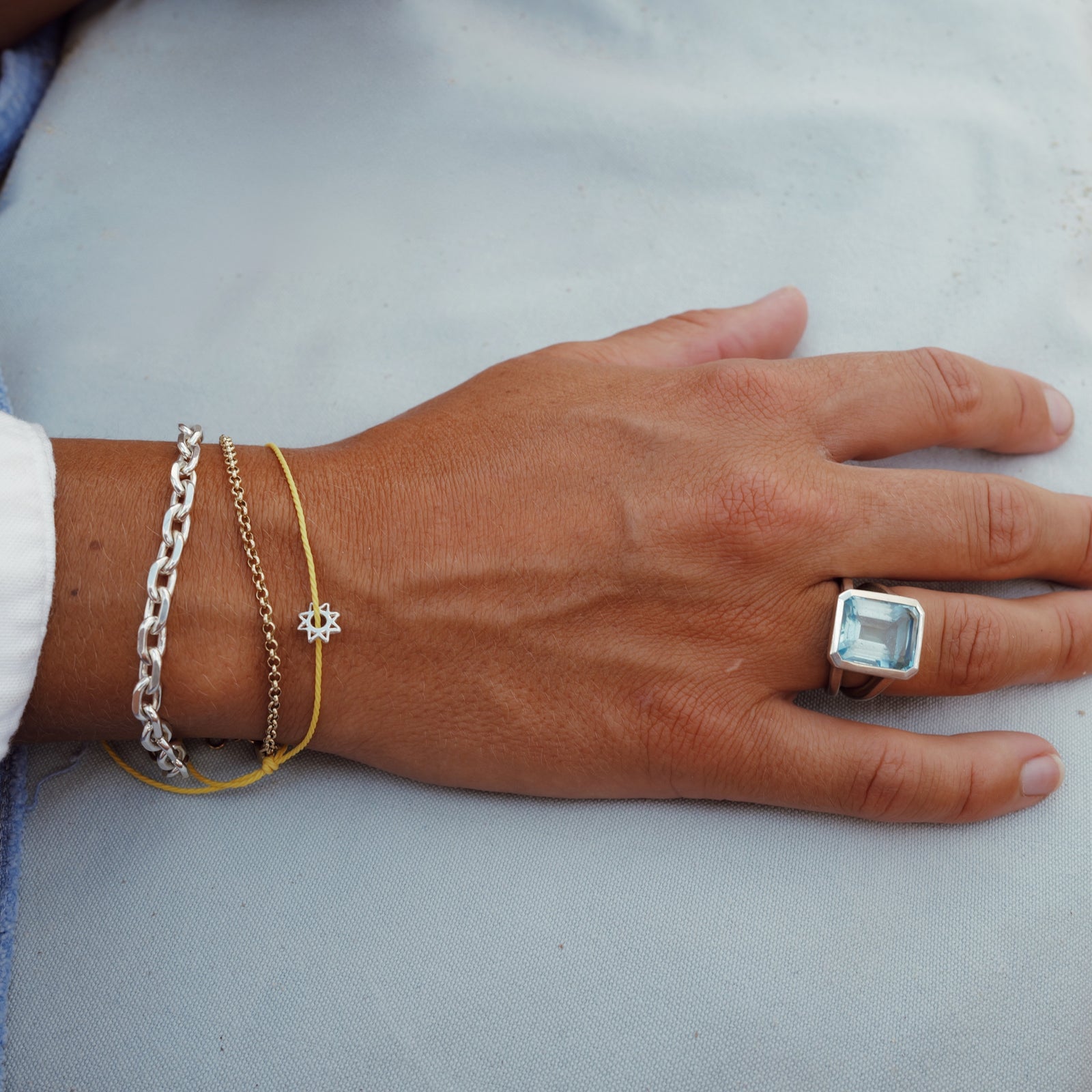 Silver Sunshine Cord Bracelet