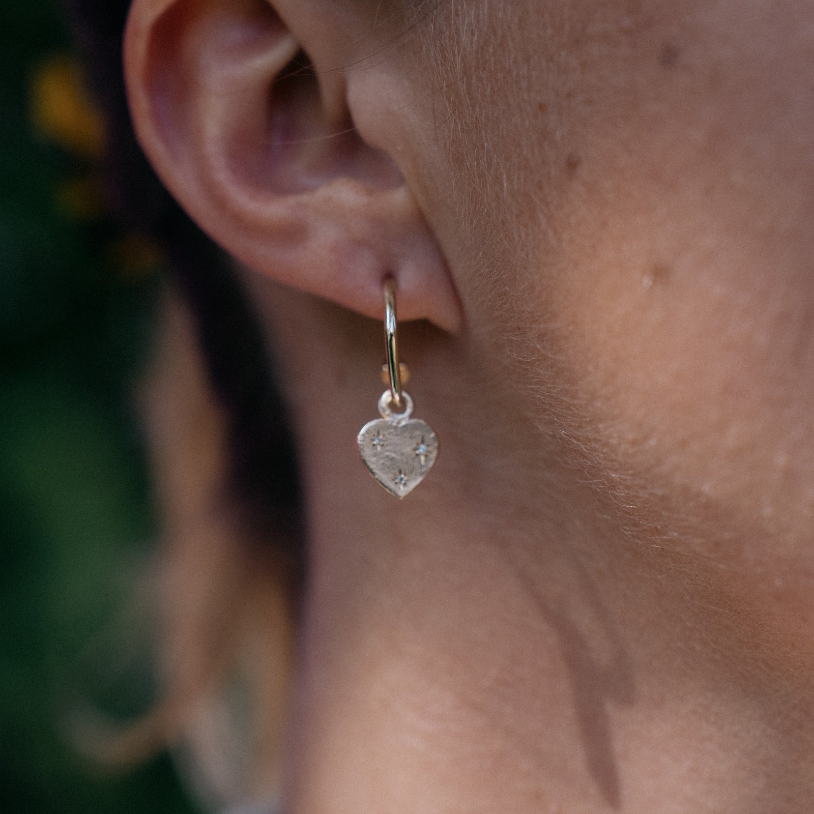 Gold Trio Diamond Midnight Keeper's Heart Earring Charms