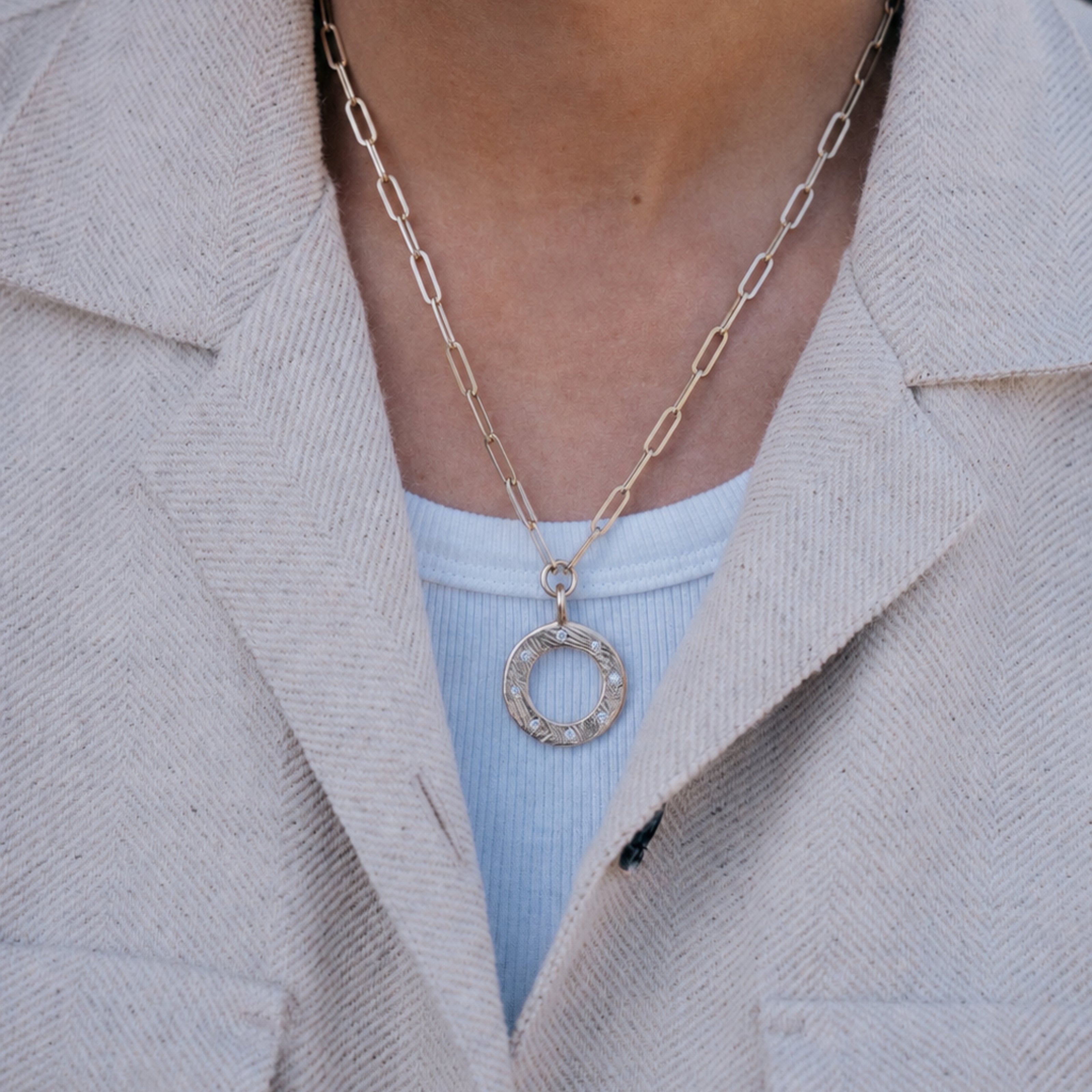 Gold 8 Diamond Luxury Forever Trace Chain Necklace