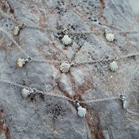 Gold Trio Scallop Shell Necklace