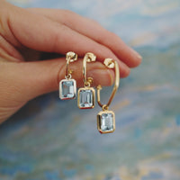 Gold Juno Blue Topaz Earring Charms