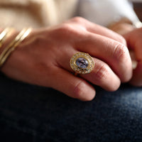 AZURAE Gold Blue Sapphire & Diamond Ring
